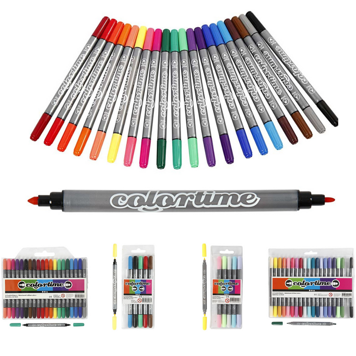 Dual Tip Pens for Colouring &amp; Illustration | 2.3mm/3.6mm | Pack of 6 or 20