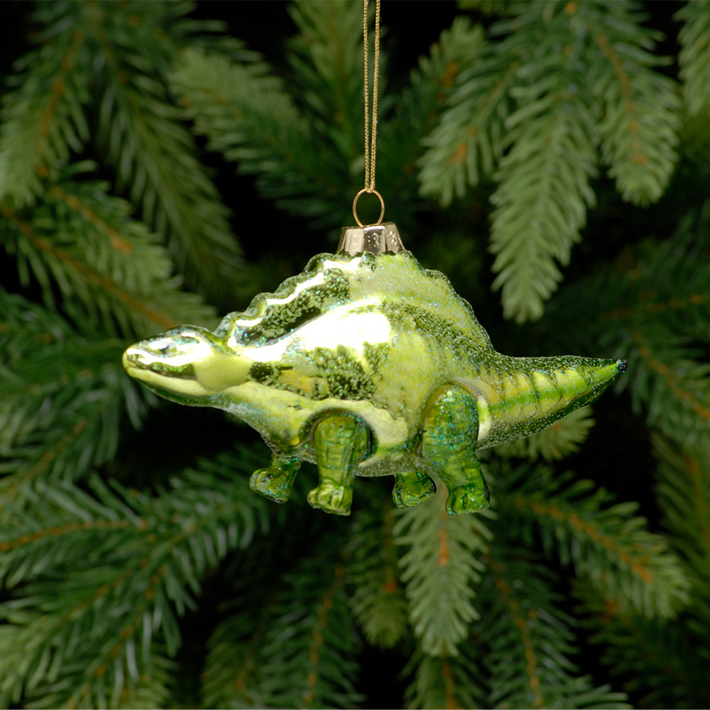 Stegosaurus Dinosaur | Best Quality Glass Christmas Tree Ornament | 13.5cm Long