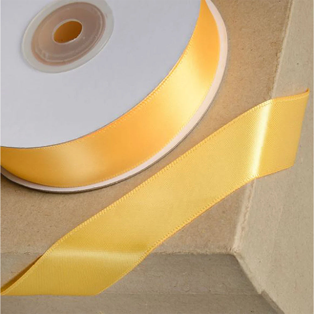 25m Marogold Yellow 23mm Wide Satin Ribbon for Crafts