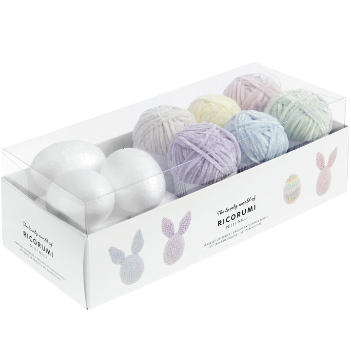 Pastel Easter Egg & Bunnies | Adults Crochet Craft Kit | Makes 7