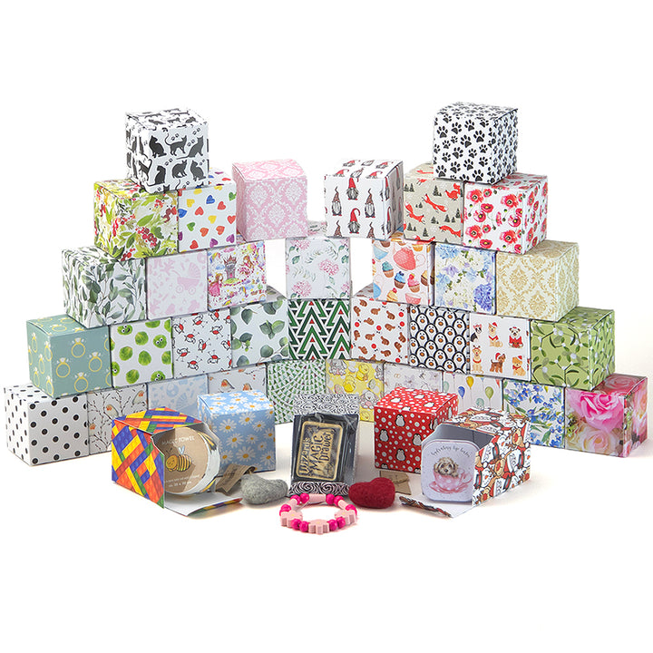 Geometric Christmas | Mini Gift Box | 5cm Cube | 6 Boxes