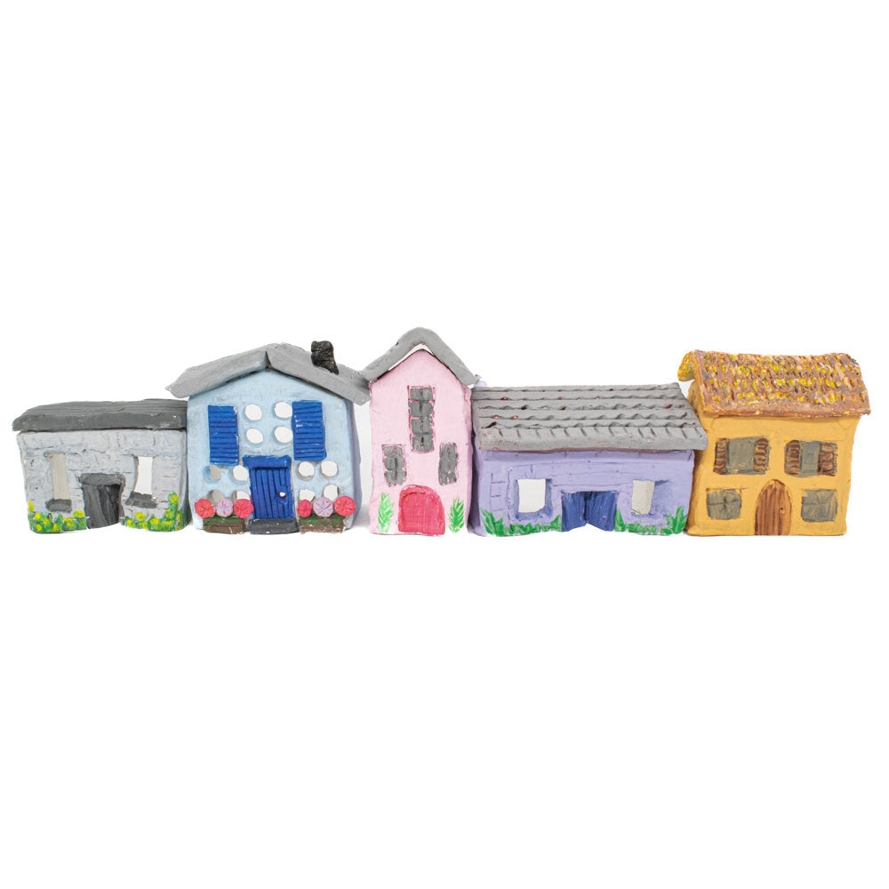 Cosy Cottages | Airdry Clay Modelling Kit | Makes 5 with LED Lights