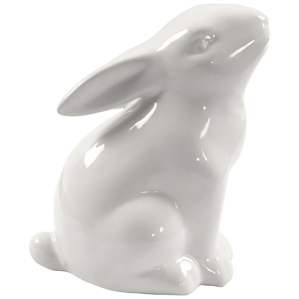Cute Seated Easter Bunny Decoration | White Ceramic | 9cm Tall