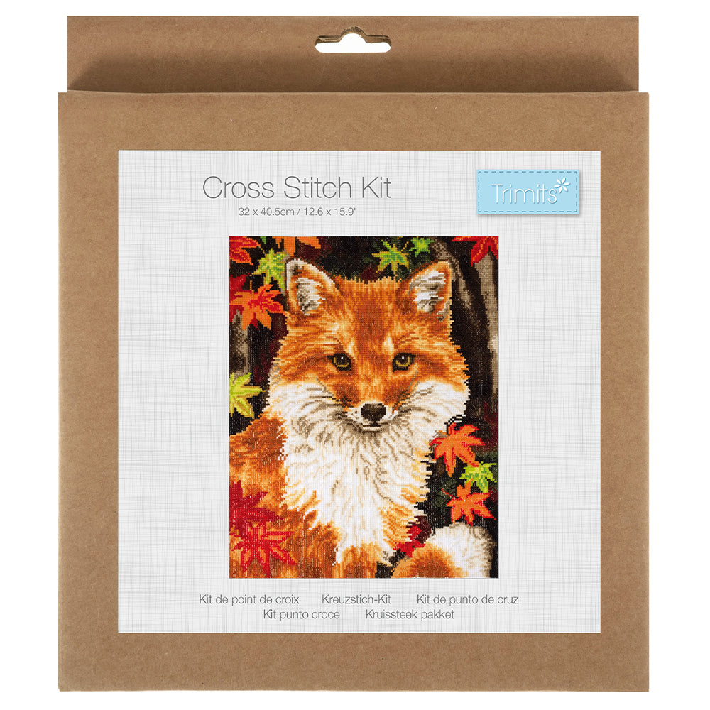 Cute Fox | Complete Cross Stitch Kit | 32x41cm