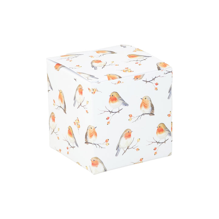 Watercolur Robins | Mini Gift Box | 5cm Cube | 6 Boxes