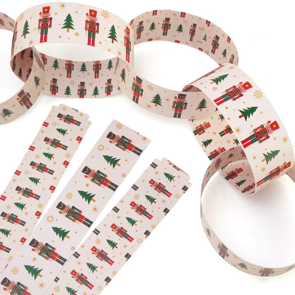 30 Reusable Christmas Paper Chains | Nutcracker | No Glue Needed | 2.5m