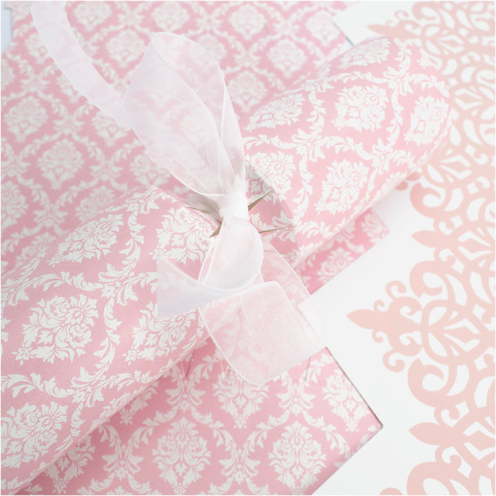 Pink Damask Cracker Making Kits - Make & Fill Your Own