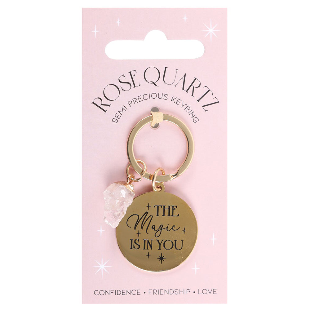 The Magic is You | Rose Quartz Crystal Keyring | Mini Gift | Cracker Filler