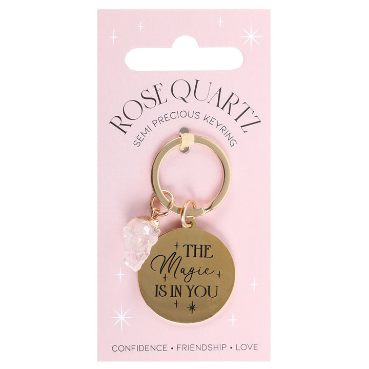 The Magic is You | Rose Quartz Crystal Keyring | Mini Gift | Cracker Filler