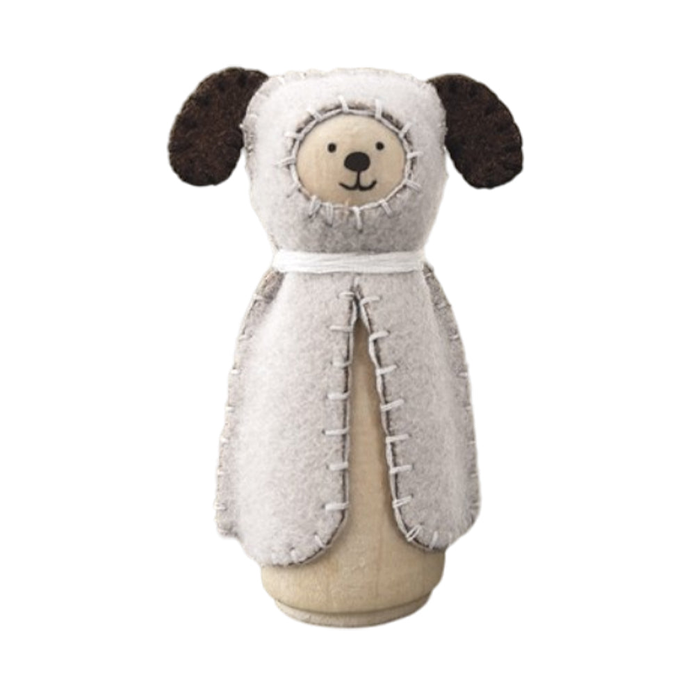 Cute Dog | Wood & Felt Freestanding Ornament | Little Gift | Cracker Filler