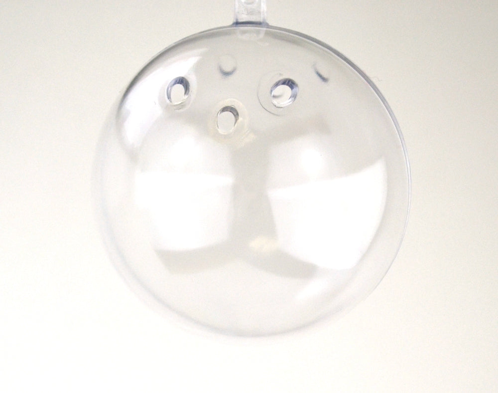 Single 80mm Fillable Two-Part Plastic Pot Pourri Style Christmas Ornament
