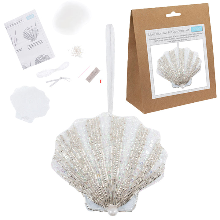Beaded Shell Decoration | Mini Felt Sewing Kit | Complete Craft Kit
