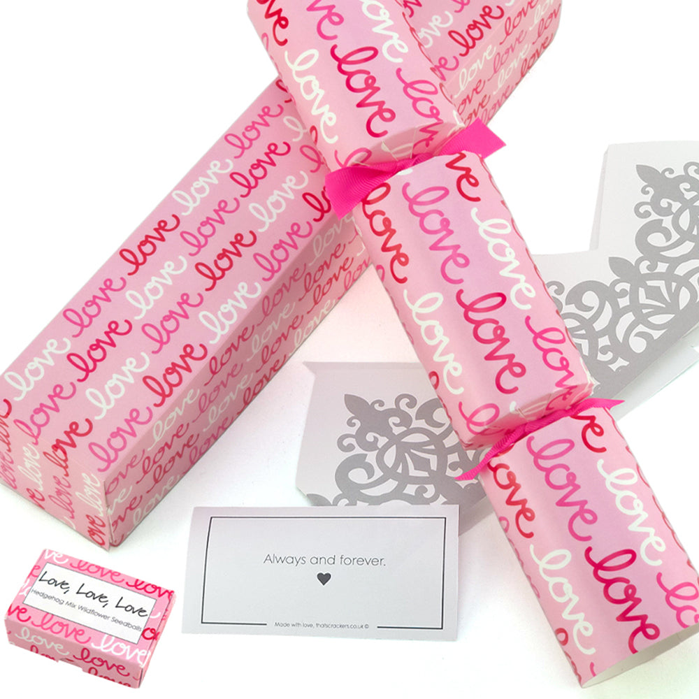 Love Love Love | Single Filled Valentine's Day Cracker | Choice of Gifts