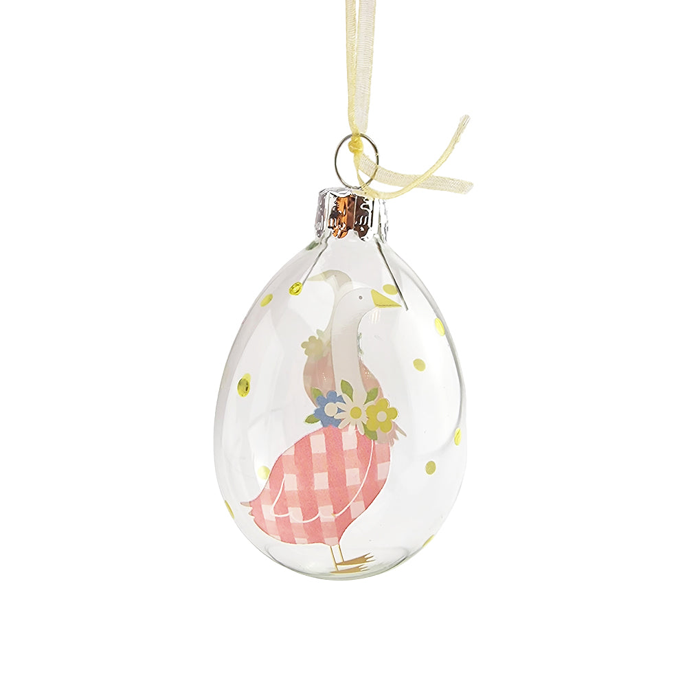 Pink Mother Goose Easter Tree Decoration | Best Quality Glass | Gisela Graham