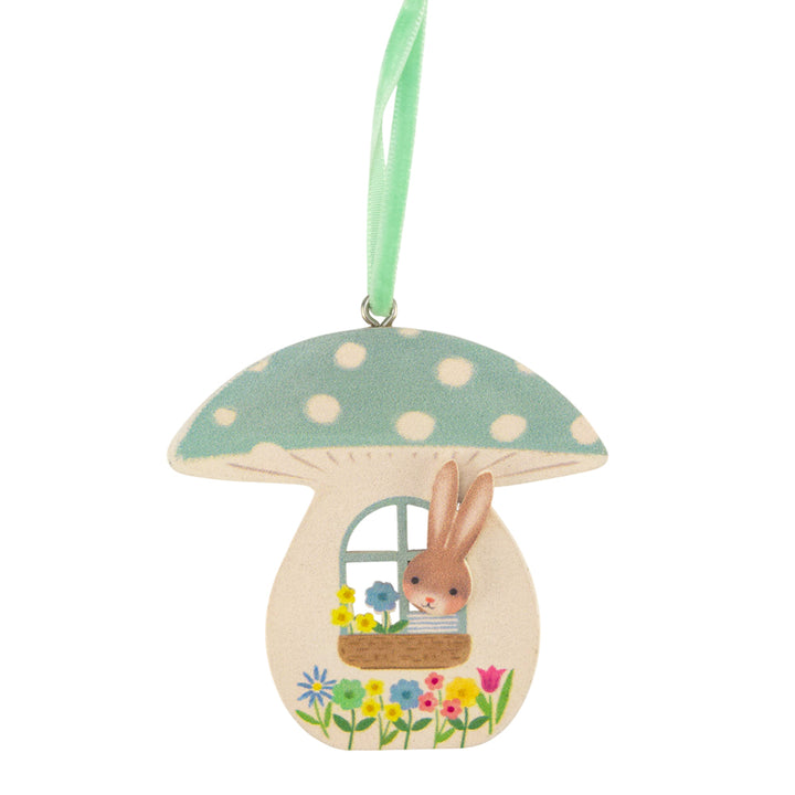 Toadstool Bunny House | Wooden Easter Tree Decoration | Gisela Graham