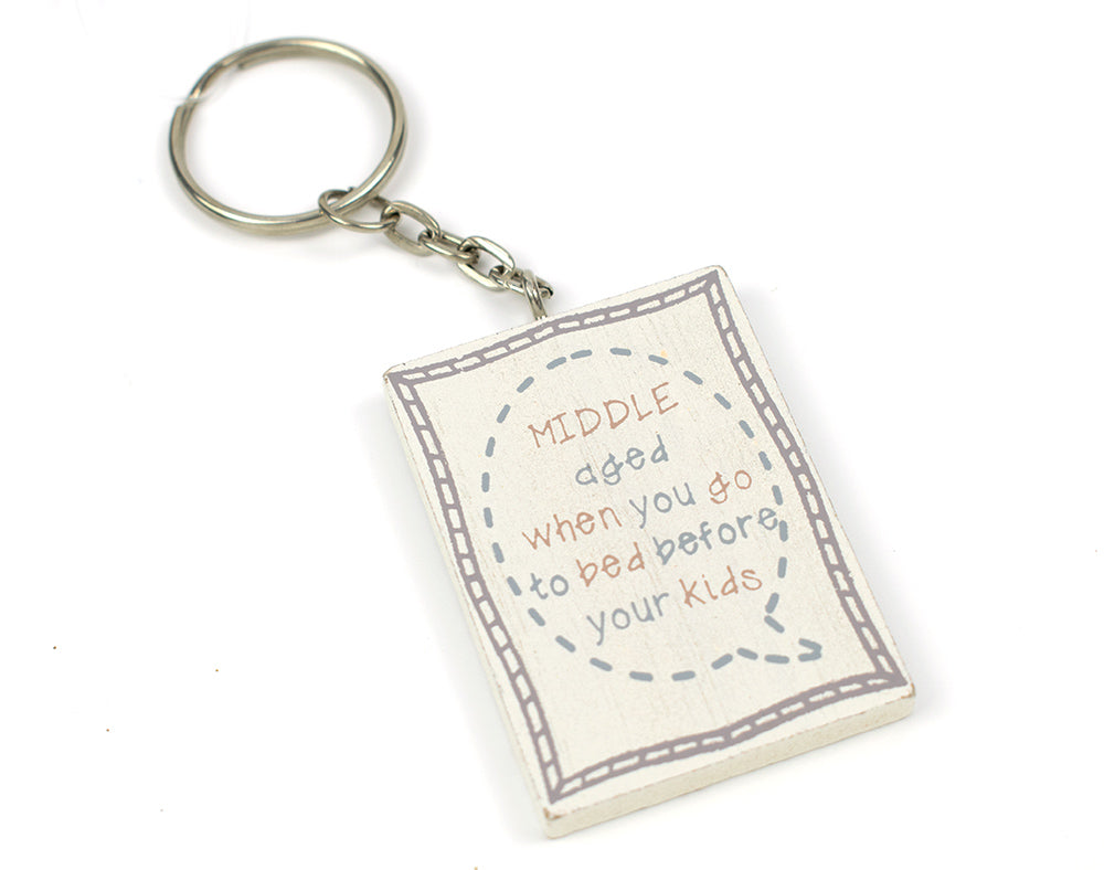 Bedtime! Middle Aged Keyring - Cracker Filler Gift