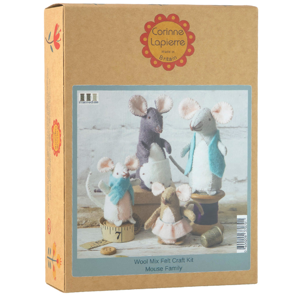 Mouse Family | Felt Sewing Kit | Makes 4 | Corinne Lapierre