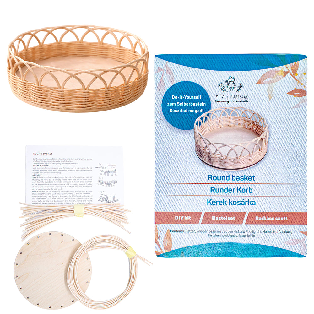 Basket Making Kit | Open Round Rattan Basket Craft Kit