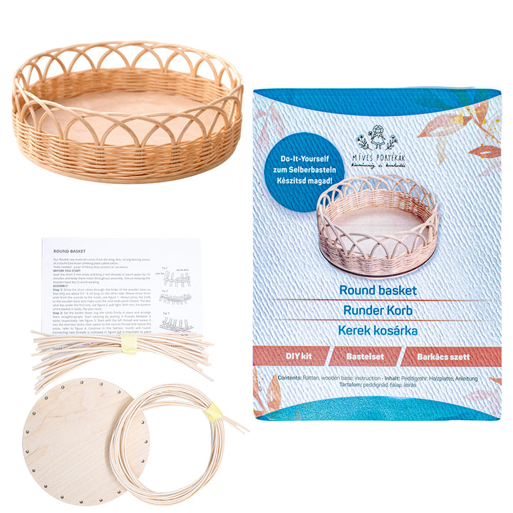 Basket Making Kit | Open Round Rattan Basket Craft Kit
