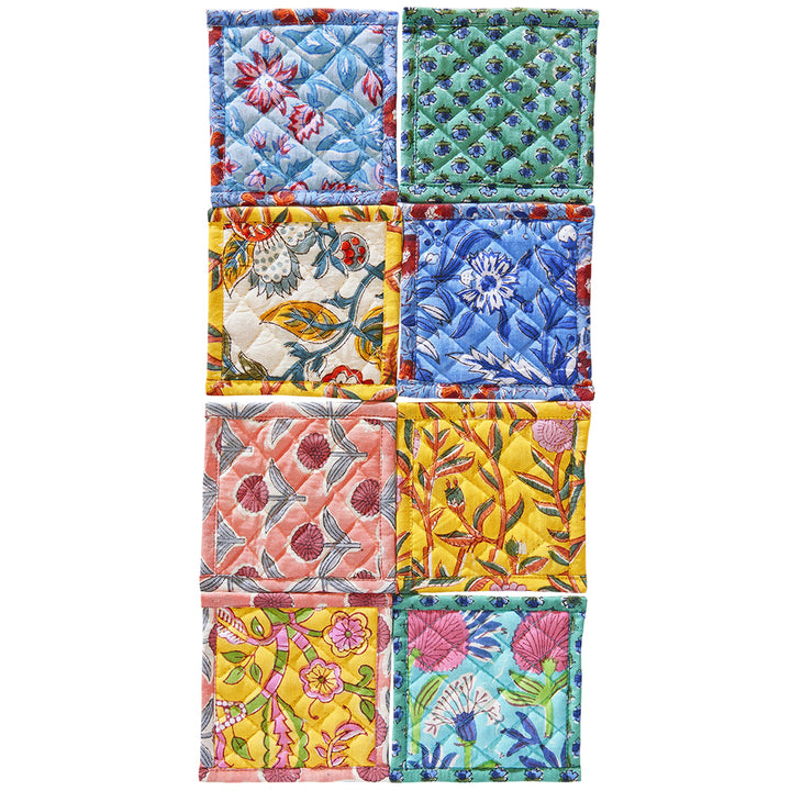 Block Print Quilted Coaster | 11x11cm | Fair Trade | Cracker Filler