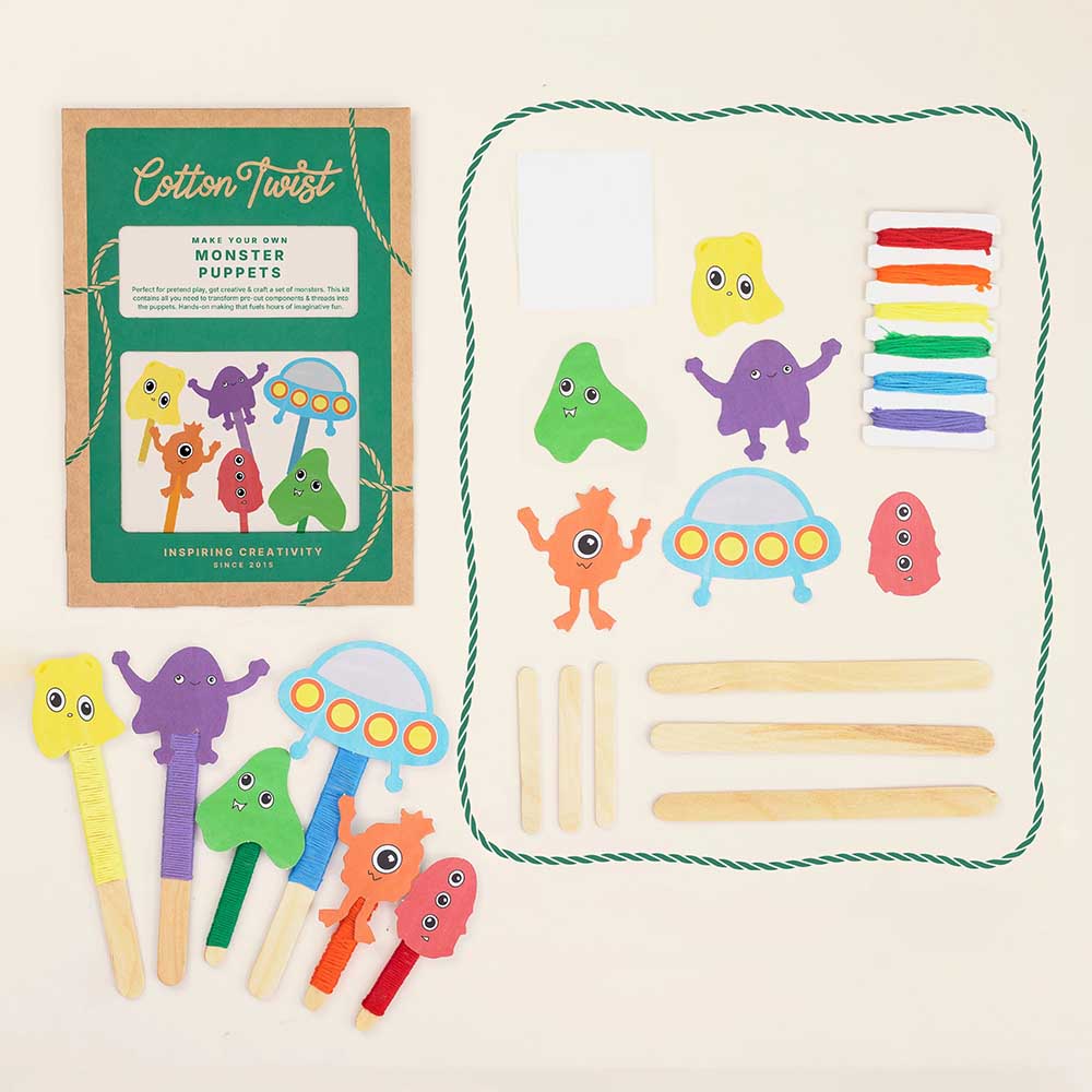 Make Your Own Monster Puppets | Complete Sustainable Craft Kit for Kids