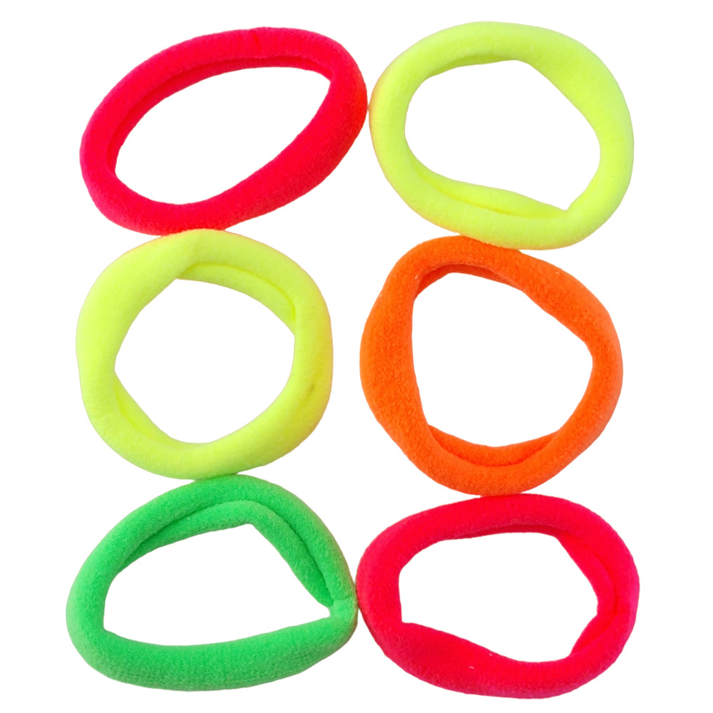 Neon | 6 Jersey Hair Elastics | Mini Gift | Cracker Filler