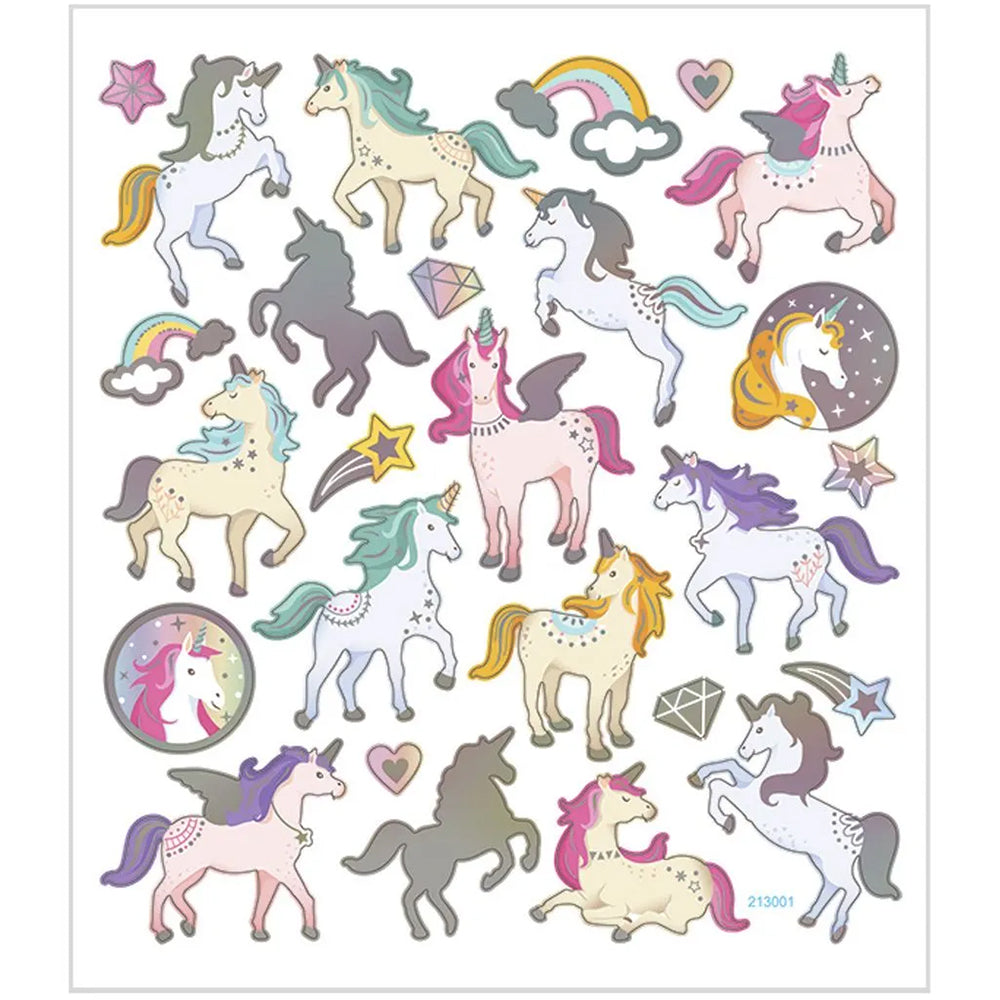 Unicorns | Sheet of Foiled Paper Stickers