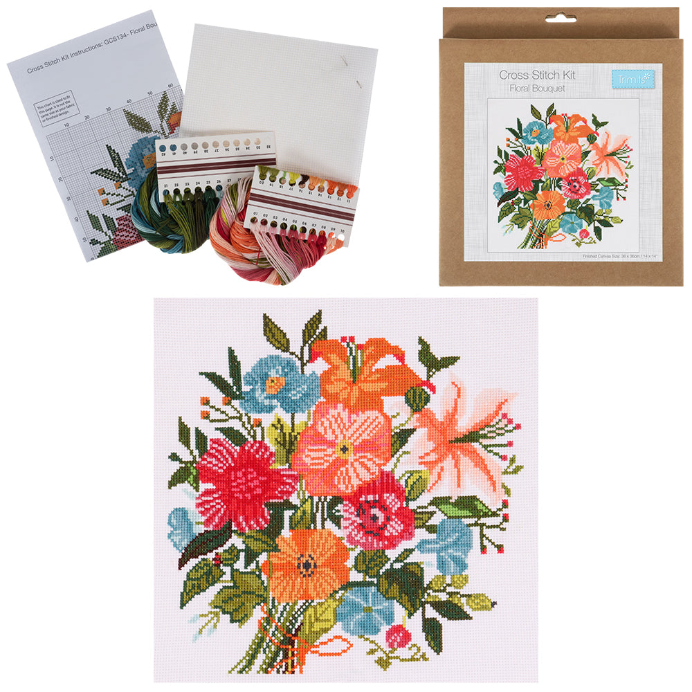 Floral Bouquet | Cross Stitch Kit | 34x38cm
