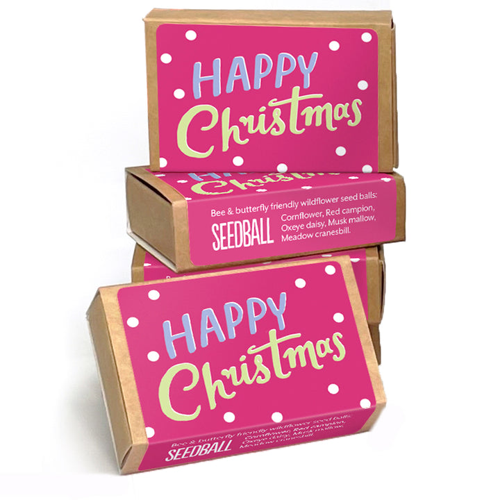 'Happy Christmas' Matchbox Mini Wildflower Seed Bombs | Mini Gifts