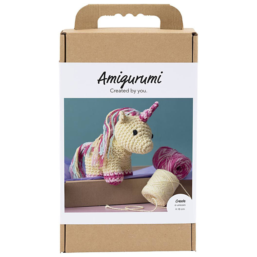 Amigurumi Complete Craft Kit | Rainbow Unicorn | Japanese Crochet | Large 18cm