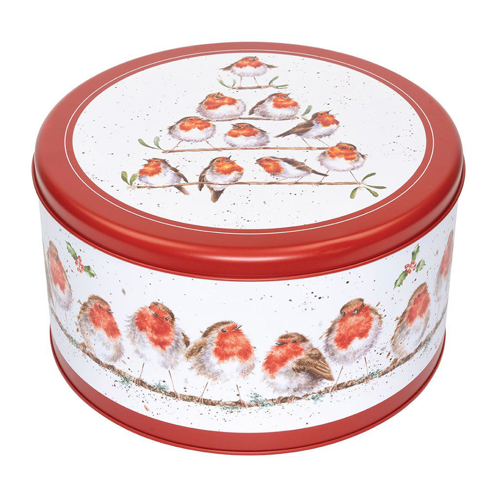 Christmas Robins | Round Cake Tin | 22cm Wide | Wrendale Designs | Gift Idea
