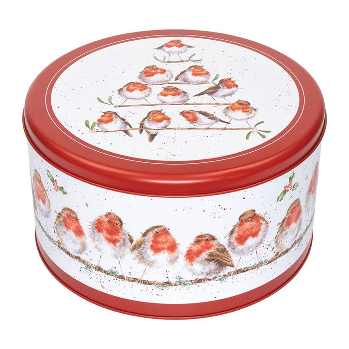 Christmas Robins | Round Cake Tin | 22cm Wide | Wrendale Designs | Gift Idea