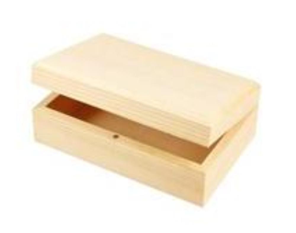 Wood Jewellery or Trinket Box to Decorate 14x9x5cm
