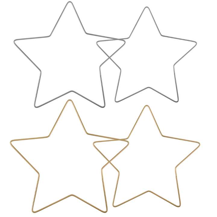 Metal Christmas Star | 20 or 25cm | Gold or Silver | Crafts &amp; Floristry Projects