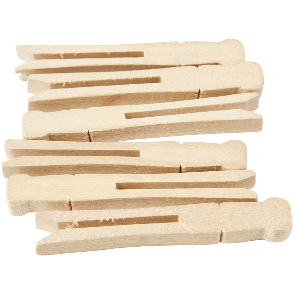 Flat Backed Dolly Pegs for Kids Crafts | Bulk Buy | 100 Pieces | 9.5c Tall