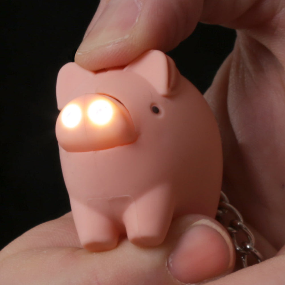 Little Piggy Keyring | LED Torch &amp; Oinking Sound | Mini Gift | Cracker Filler