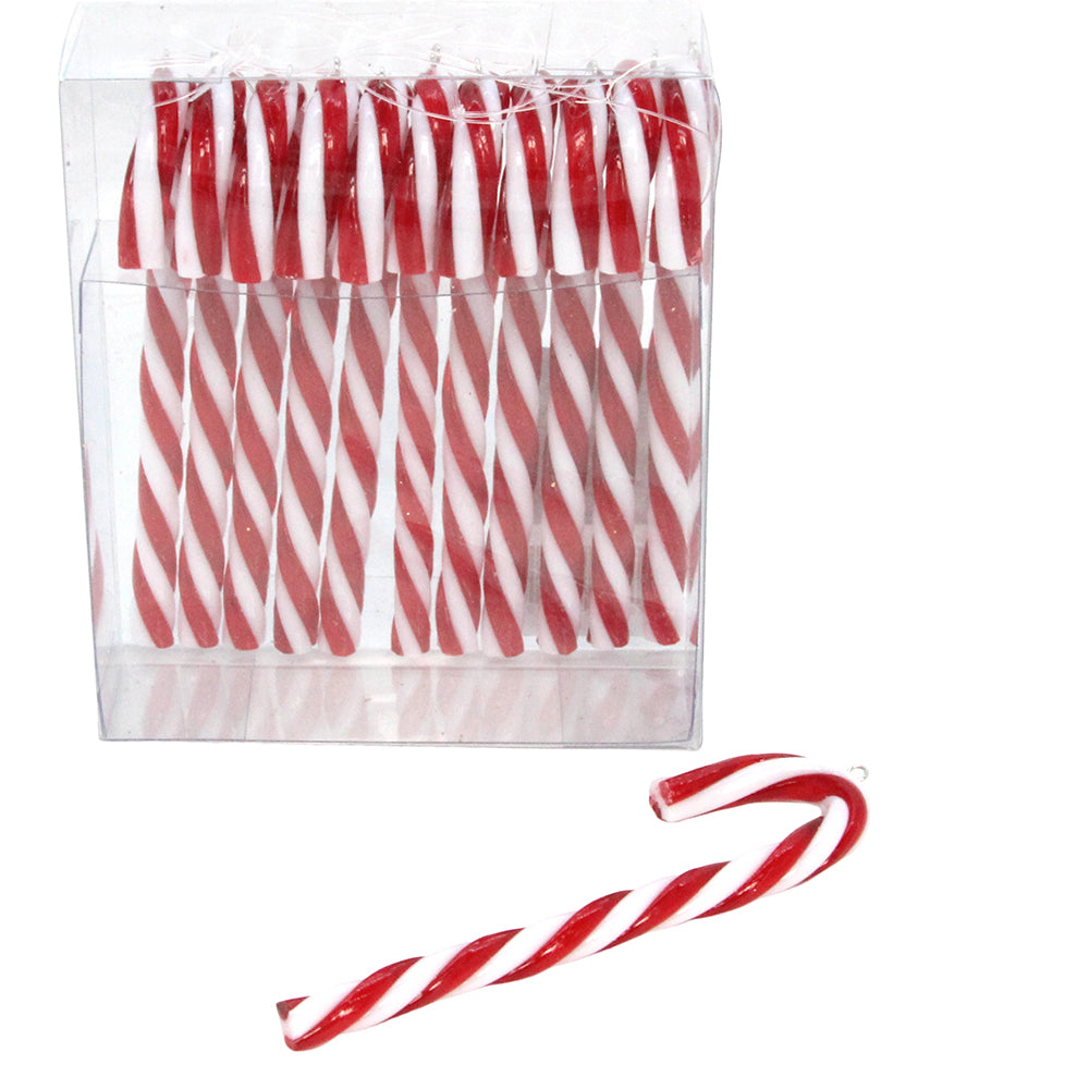 10cm Christmas Candy Cane Tree Decoration Hanging Ornaments - 12 Pack