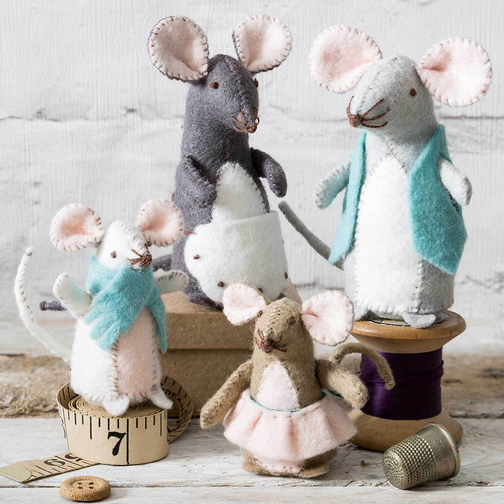 Mouse Family | Felt Sewing Kit | Makes 4 | Corinne Lapierre