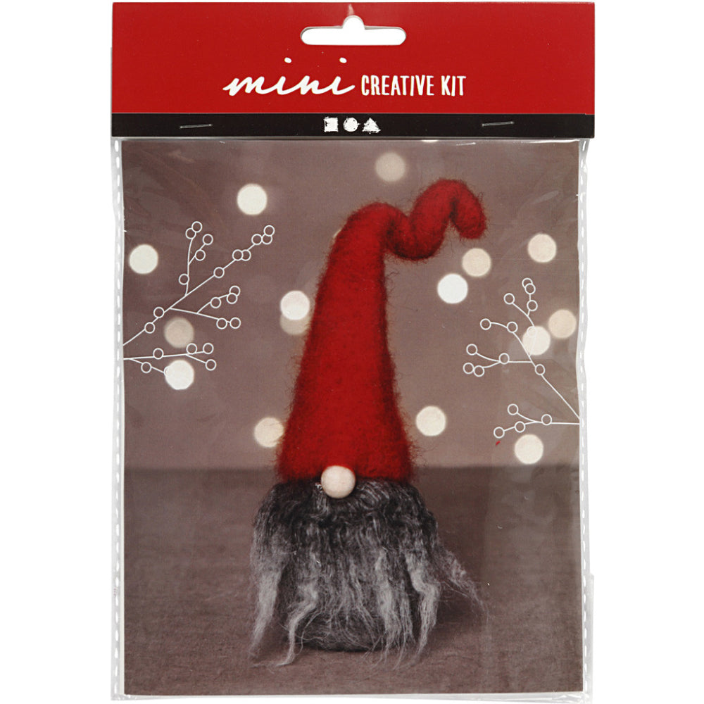 Christmas Gnome with Grey Beard Needle Felting Craft Kit | DIY Decoration