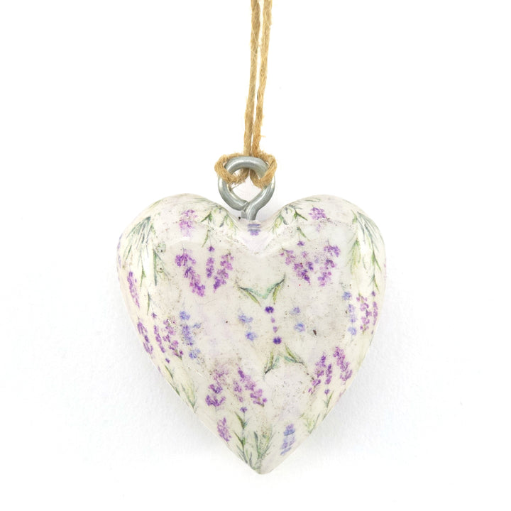 Floral Heart Wooden Hanging Ornament | 5cm | Little Gift | Cracker Filler