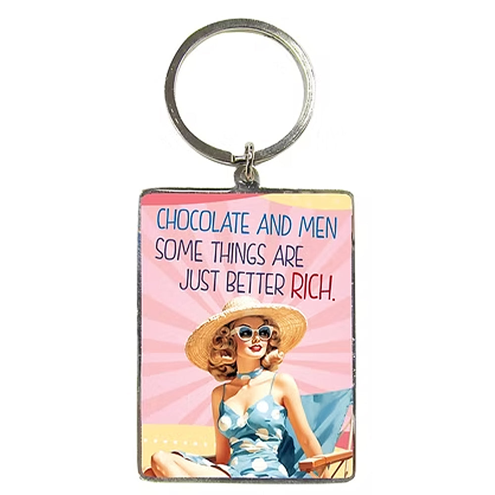 Chocolate & Men, Some Things Are Just Better Rich | Retro Style Keyring