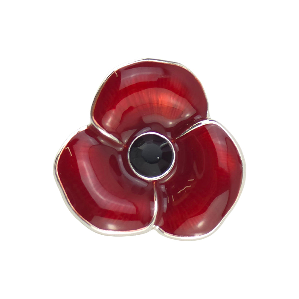 Remembrance Poppy | Silver Plated Brooch | Little Cracker Filler Gift