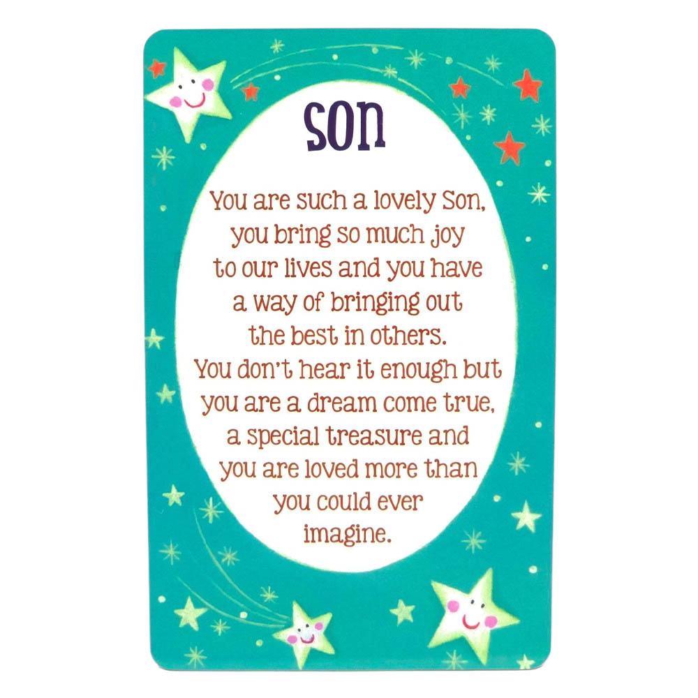 Lovely Son | Mini Keepsake Card & Verse | Cracker Filler | Little Gift