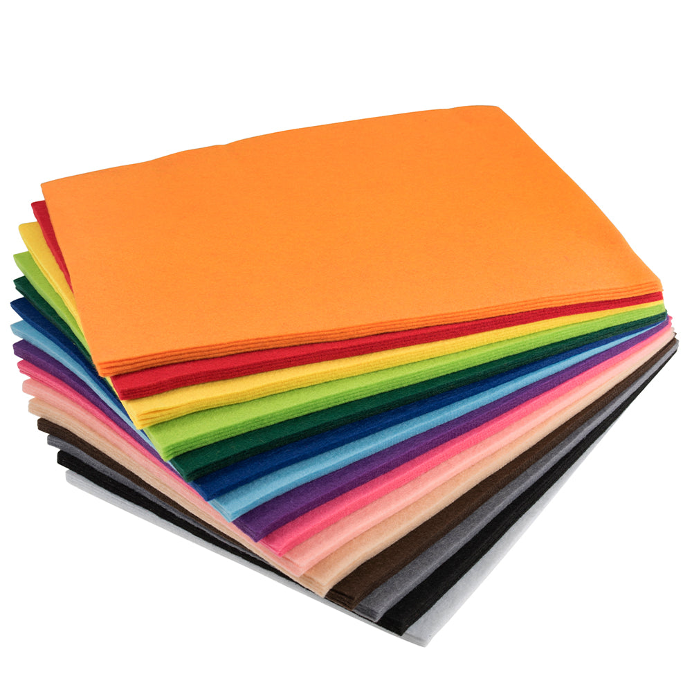 Bulk 60 Sheets of Assorted Felt Pack | 30 x 23cm | Sewing &amp; Craft Felt