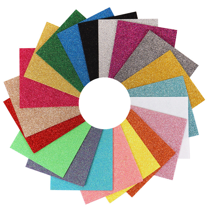 20 Sheets Assorted Glitter Felt | 15 x 15cm | Stiff Sewing &amp; Craft Felt