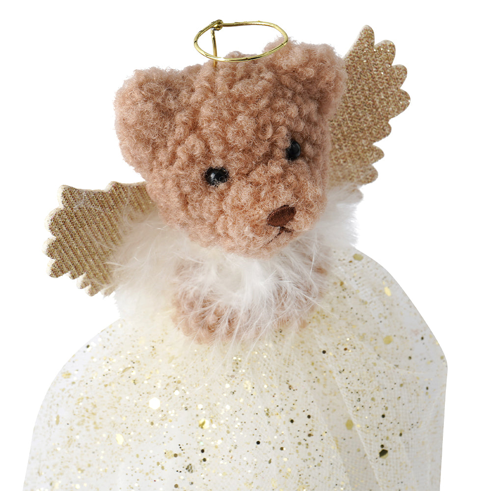 Gold | Teddy Bear Angel | Christmas Tree Topper  | 17cm Tall