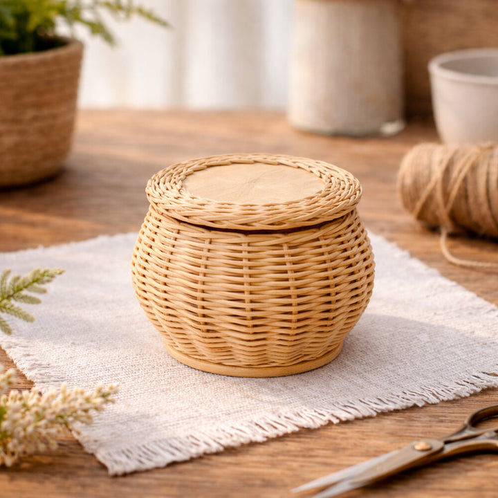 Basket Making Kit with Lid | Rattan Basket Craft Kit