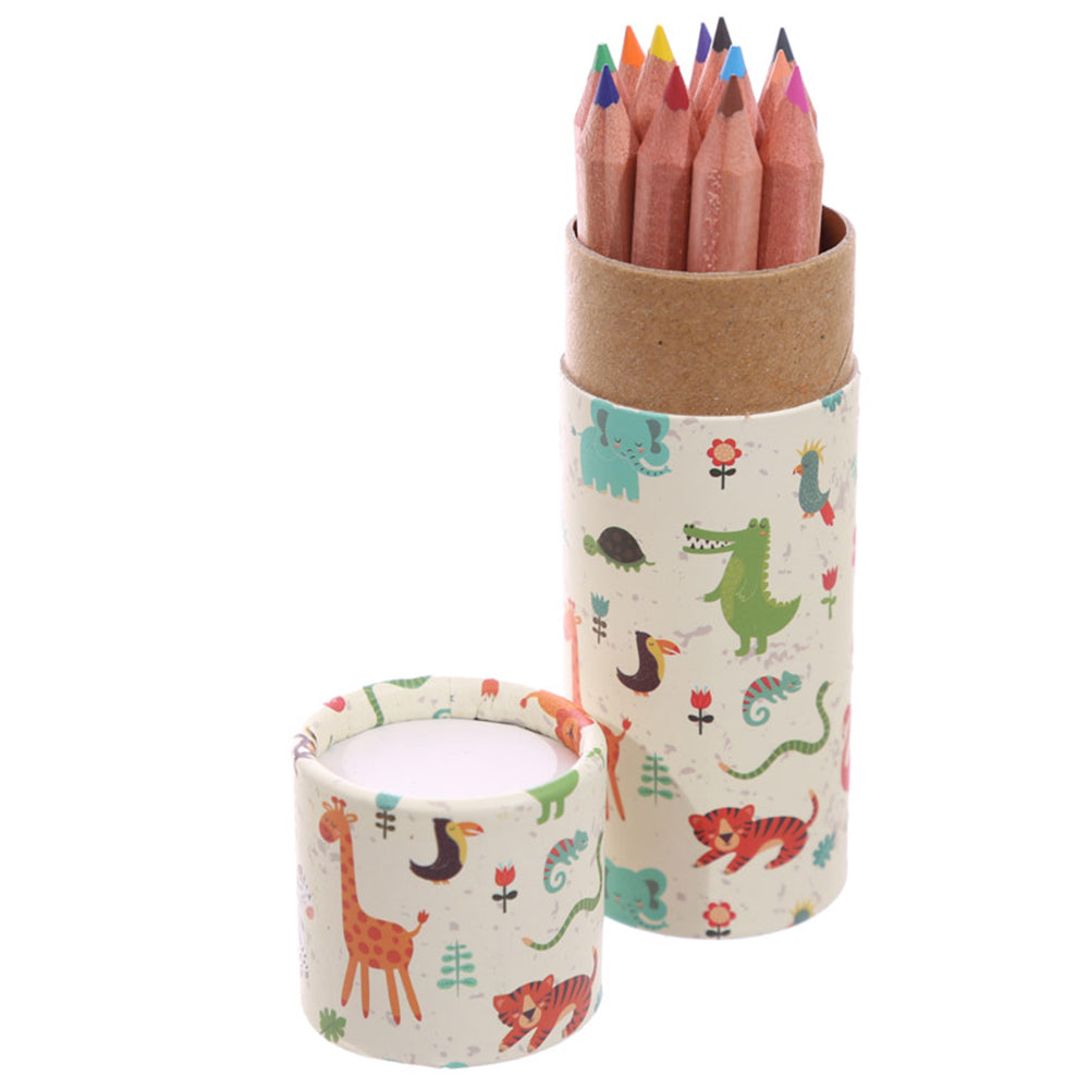 Fun in the Wild | Tube of Pencil Crayons for Kids | Mini Gift | Cracker Filler