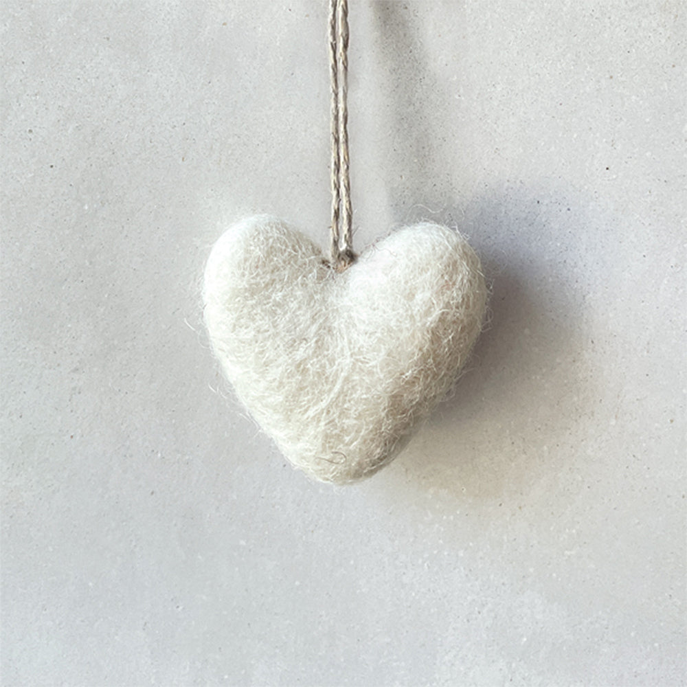 3.5cm Handmade Felt Christmas Tree Heart Bauble | Cracker Filler | Mini Gift