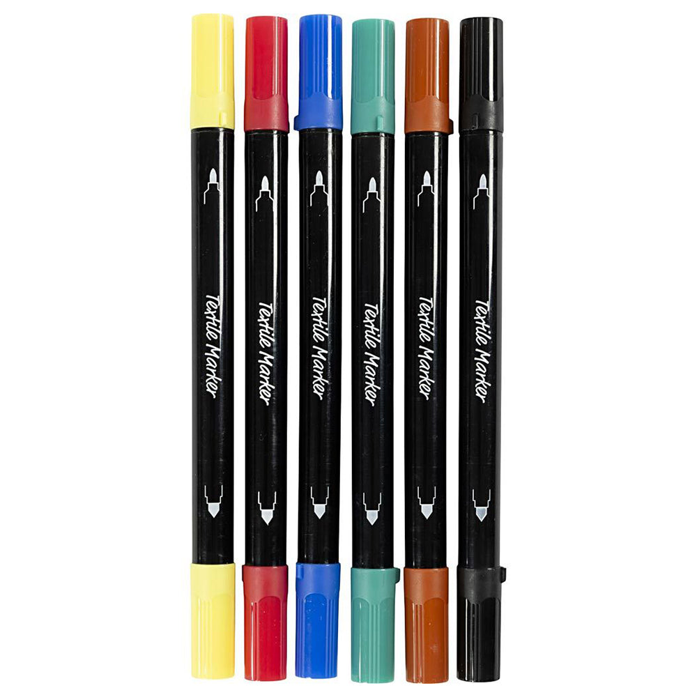 Textile Markers | Fabric Pens | 6 or 20 Dual Ended Pens | Various Colour Mixes